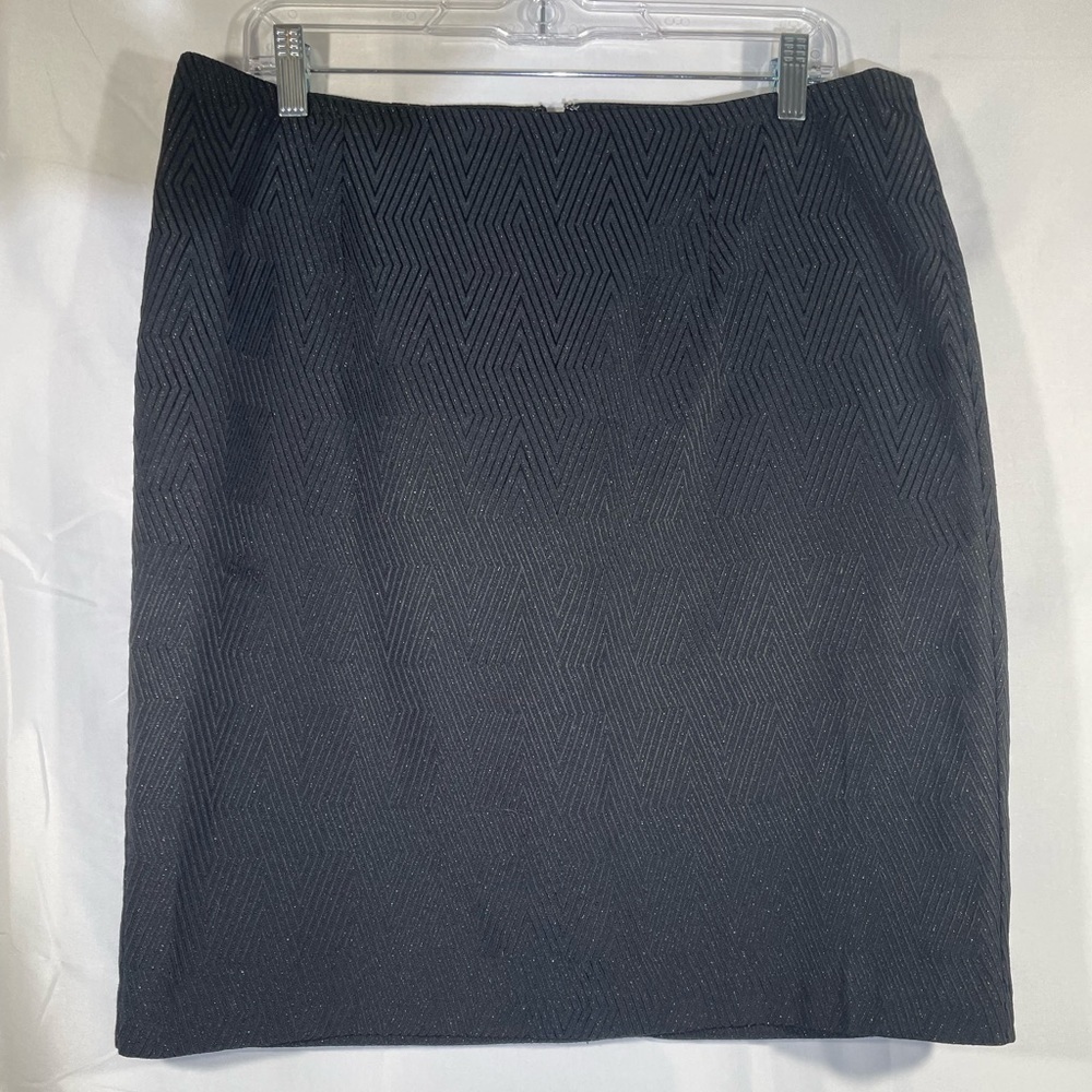 Jaclyn Smith Dressy Skirt Womens Lined Shimmer Black Short  Occasion Sz 12